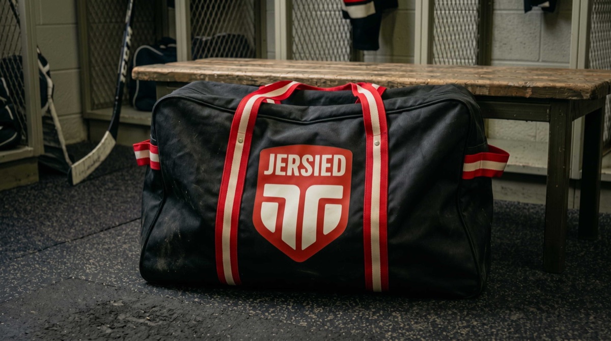 Black Jersied equipment bag